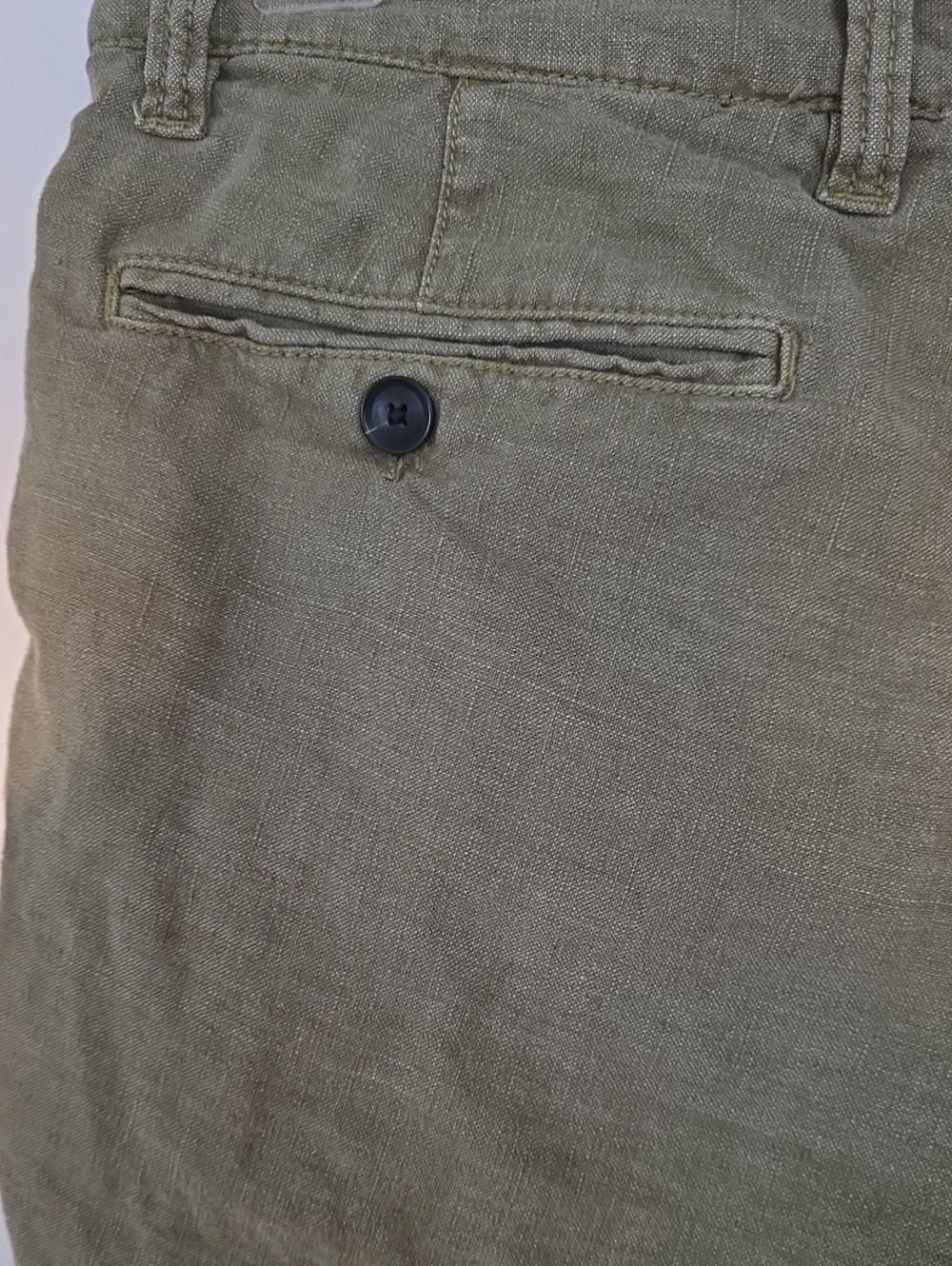 John Varvatos Linen Olive Green Flat-Front Linen Blend Shorts 30Waist 6" Inseam - Picture 5 of 9